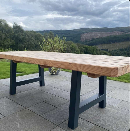 Heavy Duty A Frame Desk Table Legs - Set of 2 Industrial Steel Box Legs 80x80x3mm for Furniture DIY