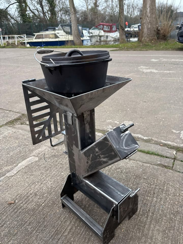 Rocket Stove Wood Burner Portable Camping Grill for Outdoor Cooking - Efficient, Eco-Friendly BBQ Cooker for Hiking & Backpacking