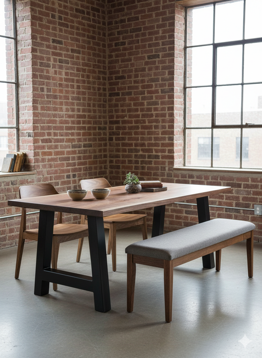 Heavy Duty Loft Style Table Legs Black Finish A-Frame for Dining Table Desk