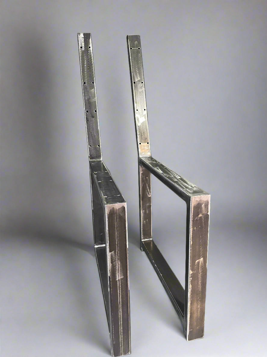 Heavy Duty Metal Bench Legs with Back Rest – Handmade Scaffolding Board Pair, Solid Set of 2 Legs for Sturdy Seating