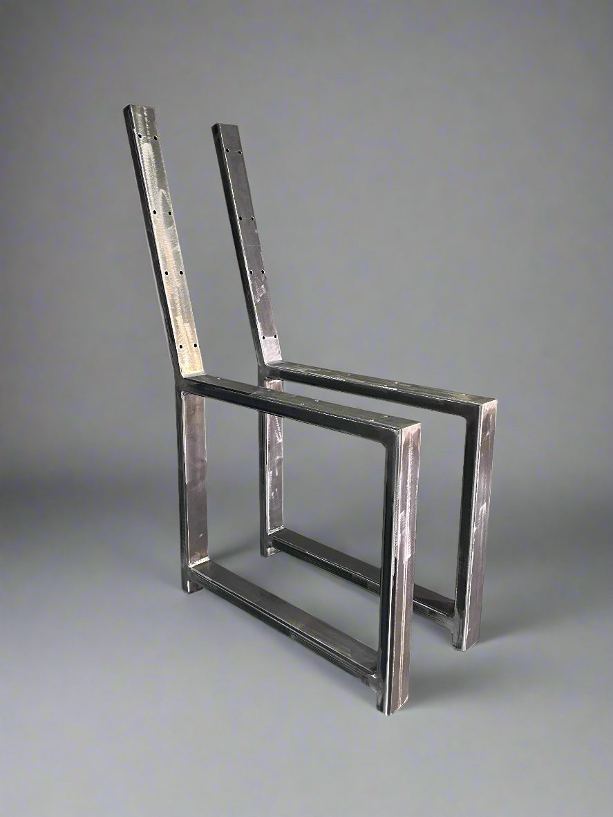 Heavy Duty Metal Bench Legs with Back Rest – Handmade Scaffolding Board Pair, Solid Set of 2 Legs for Sturdy Seating