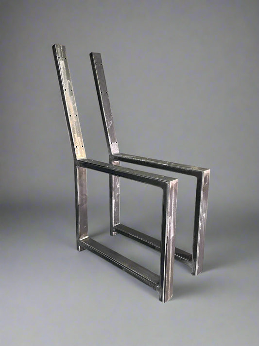 Heavy Duty Metal Bench Legs with Back Rest – Handmade Scaffolding Board Pair, Solid Set of 2 Legs for Sturdy Seating