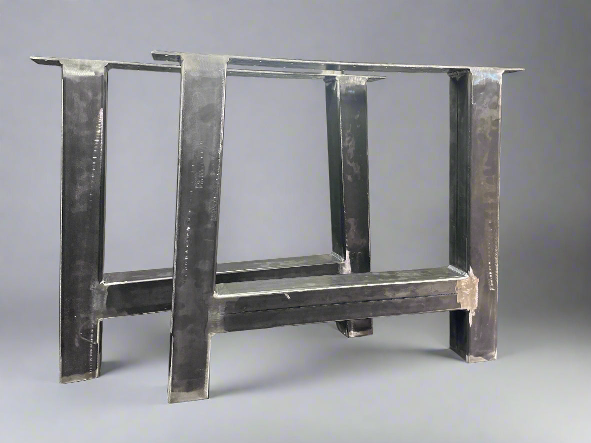 Heavy Duty A Frame Desk Table Legs - Set of 2 Industrial Steel Box Legs 80x80x3mm for Furniture DIY
