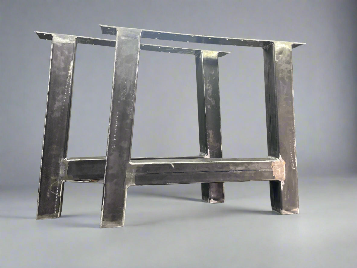 Heavy Duty A Frame Desk Table Legs - Set of 2 Industrial Steel Box Legs 80x80x3mm for Furniture DIY