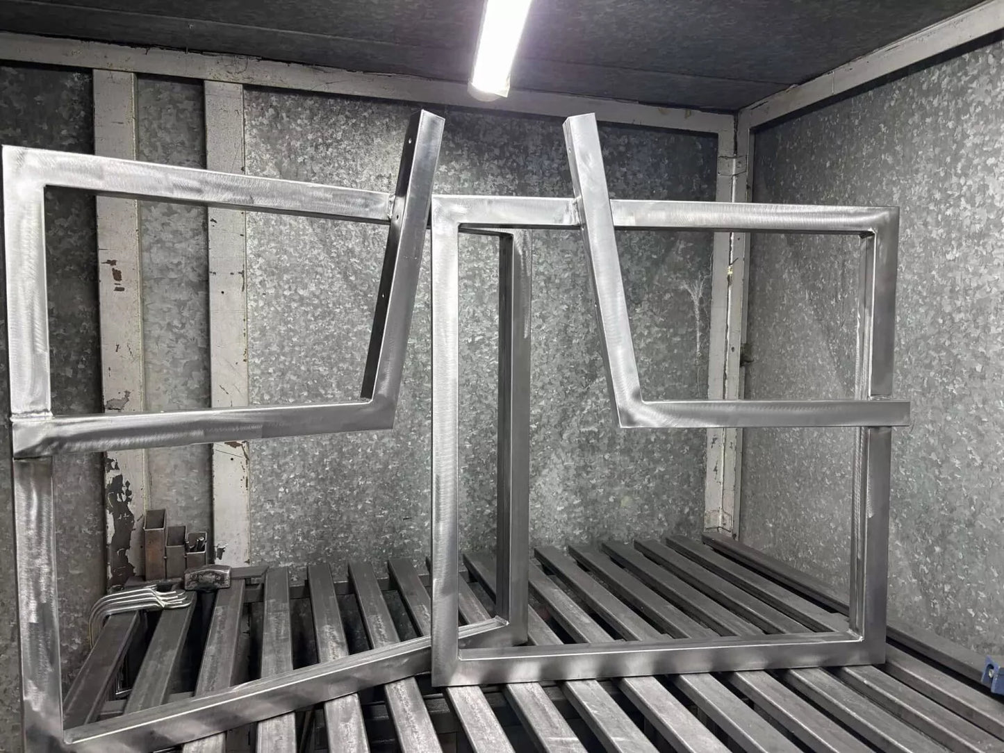 Heavy duty Pair of metal bench legs with backrest