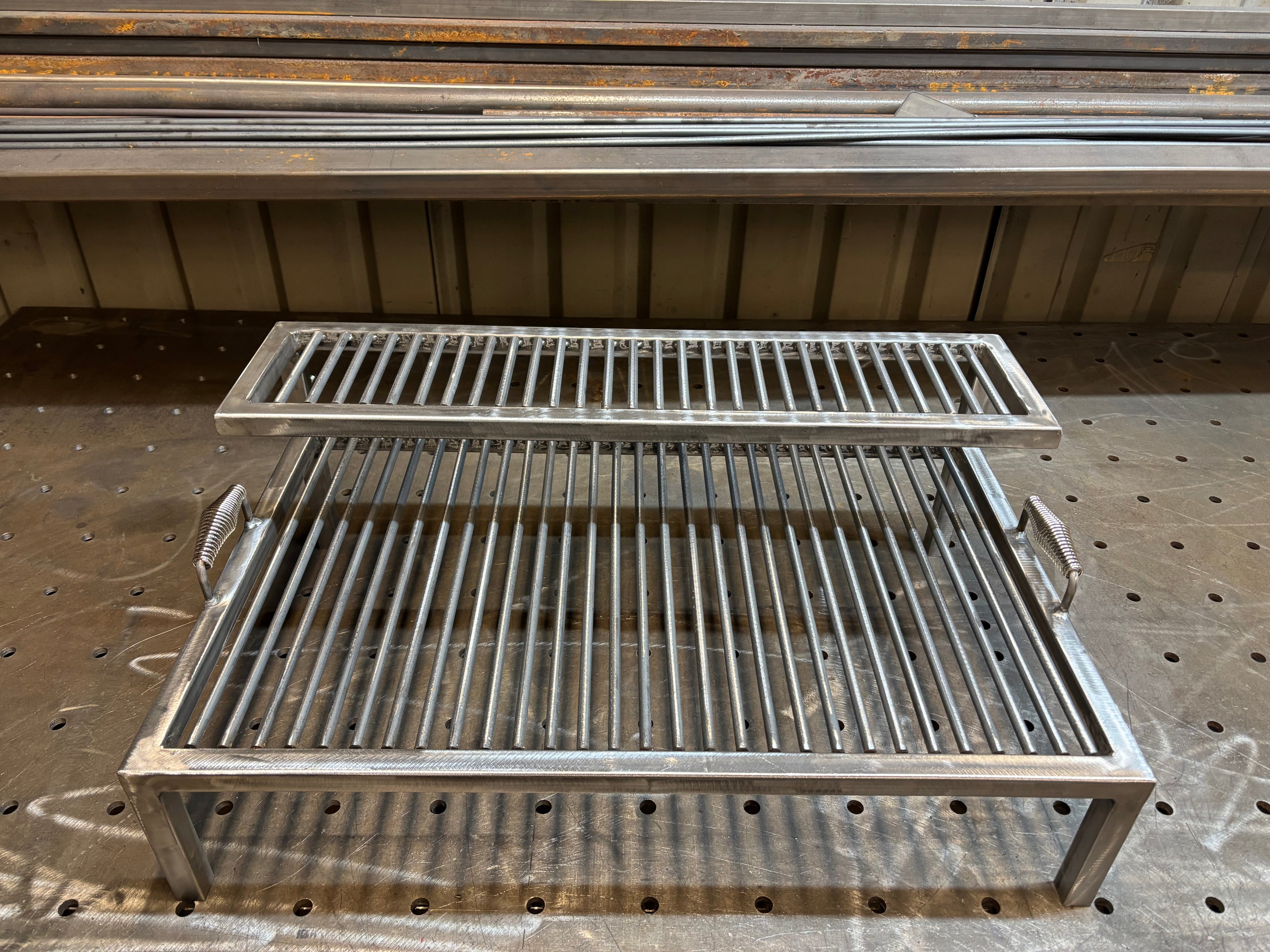 Handmade Argentinian Style Grill - Custom Sizes Available - Heavy Duty Steel BBQ Rack & Cooking Tray