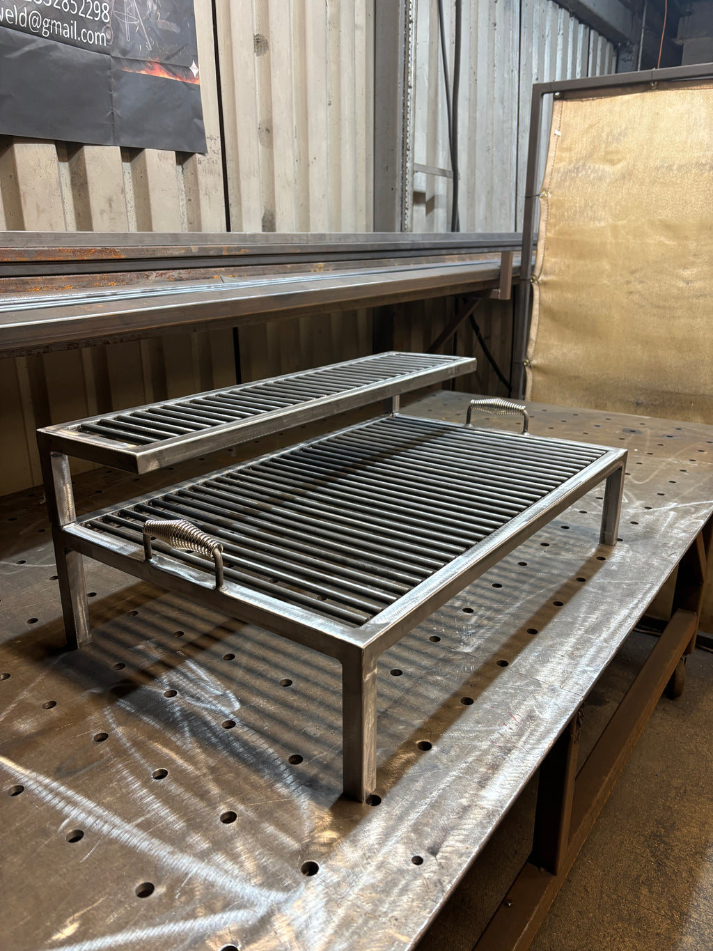 Handmade Argentinian Style Grill - Custom Sizes Available - Heavy Duty Steel BBQ Rack & Cooking Tray