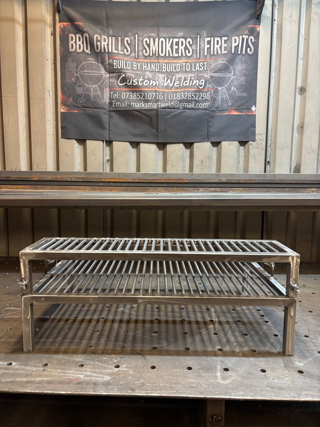 Handmade Argentinian Style Grill - Custom Sizes Available - Heavy Duty Steel BBQ Rack & Cooking Tray