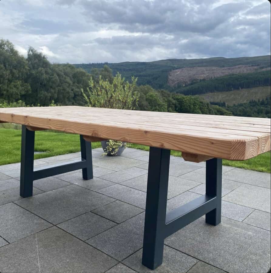 Heavy Duty A Frame Desk Table Legs - Set of 2 Industrial Steel Box Legs 80x80x3mm for Furniture DIY