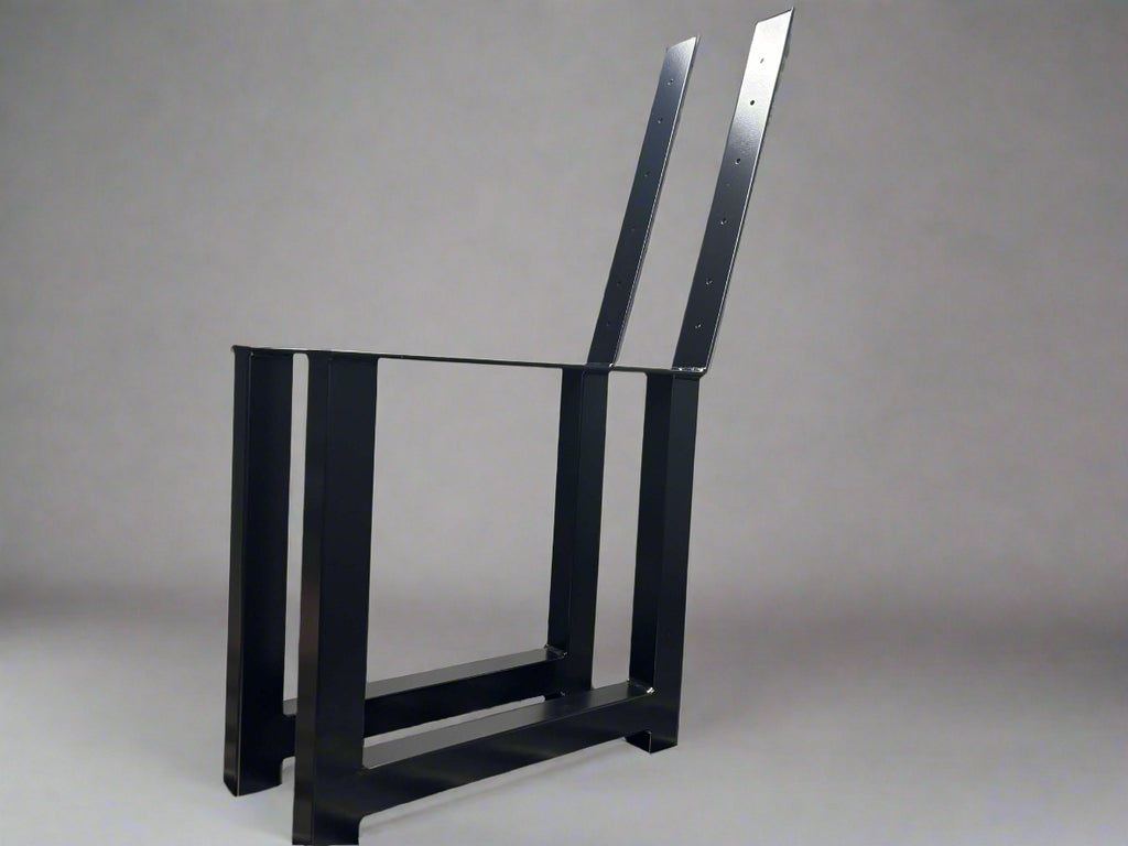 Set of 2 Bench Metal Leg Back Support Back Rest Rustic Industrial Scaffold Boards hand made made to order bespoke legs solid metal legs