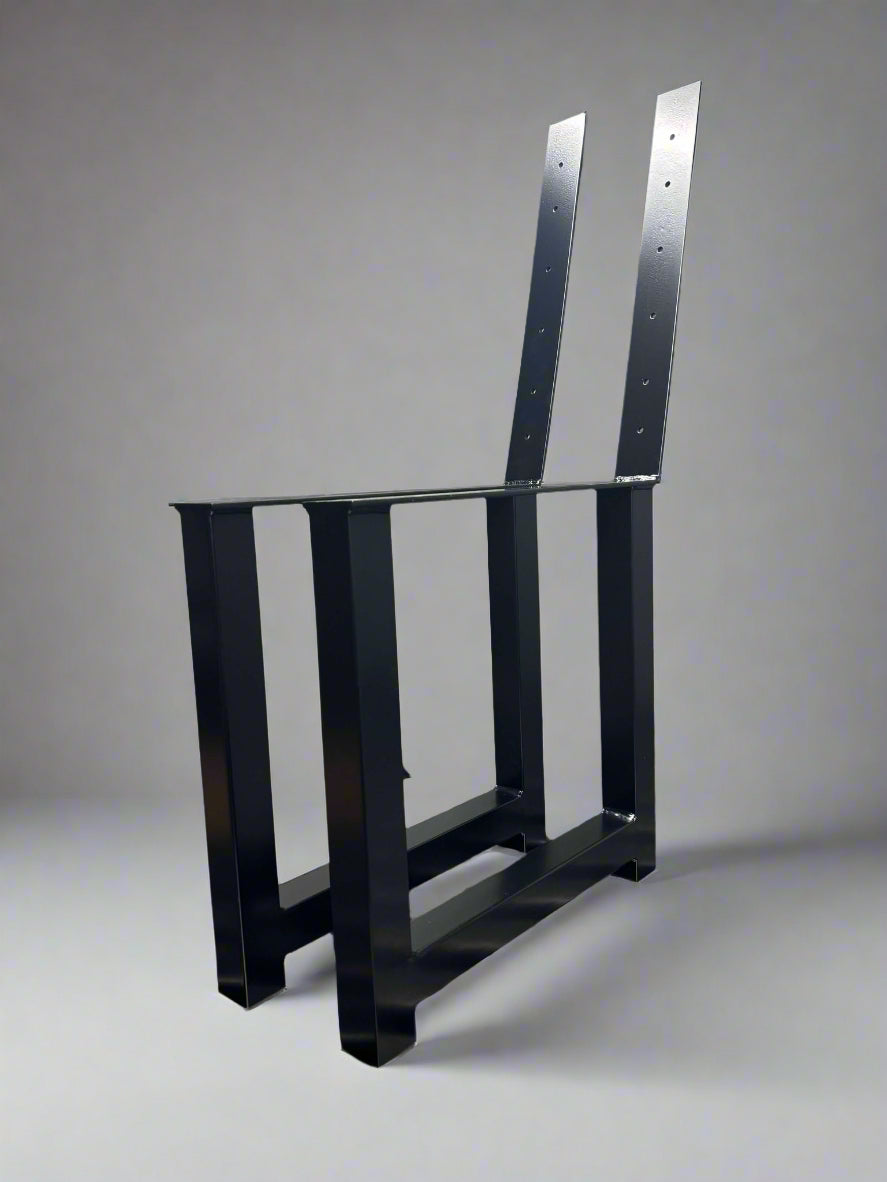 Set of 2 Bench Metal Leg Back Support Back Rest Rustic Industrial Scaffold Boards hand made made to order bespoke legs solid metal legs