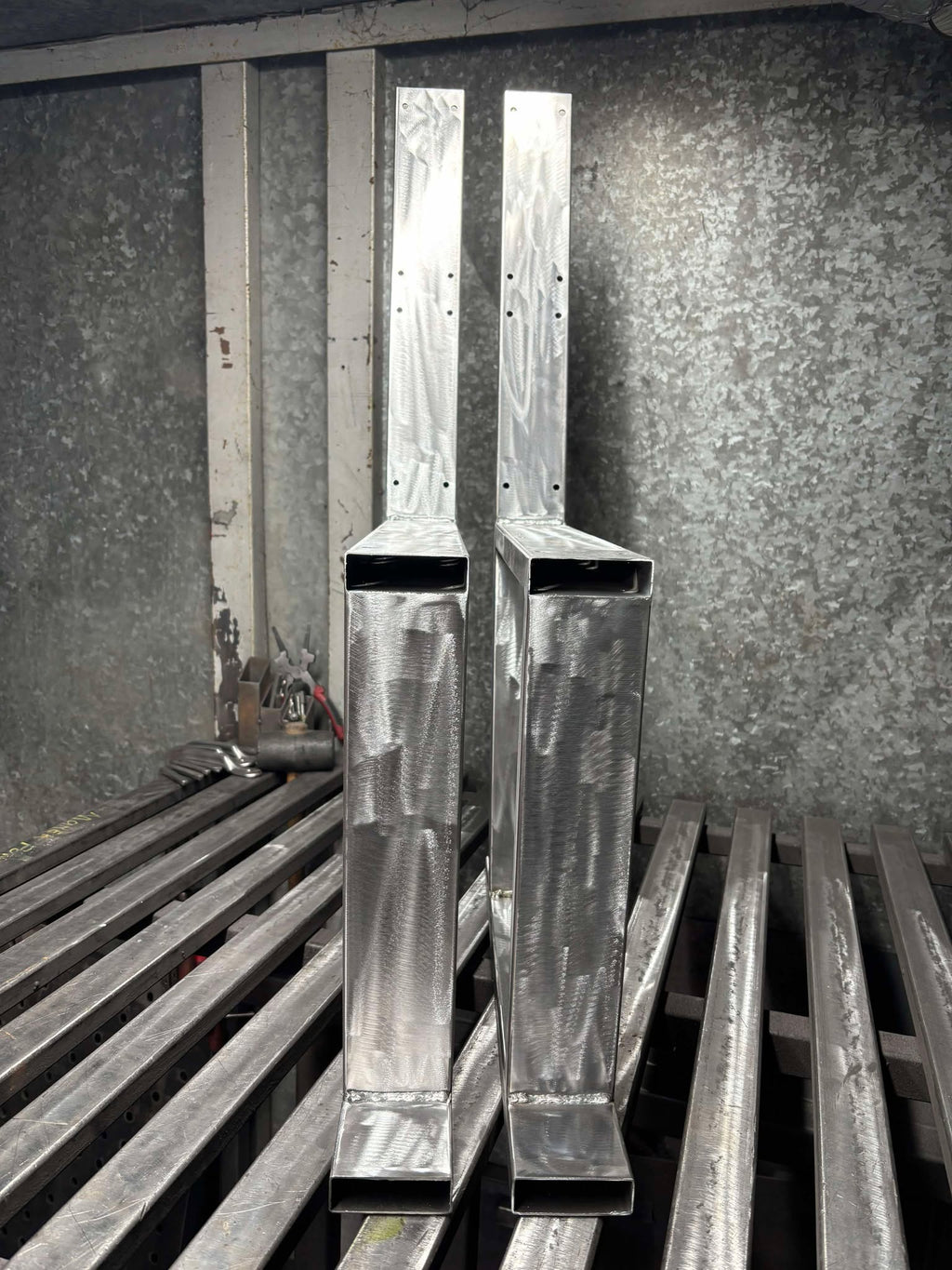 Metal Bench Legs with Back Rest - Stylish Support for DIY Projects, Industrial Furniture, & Home Decor