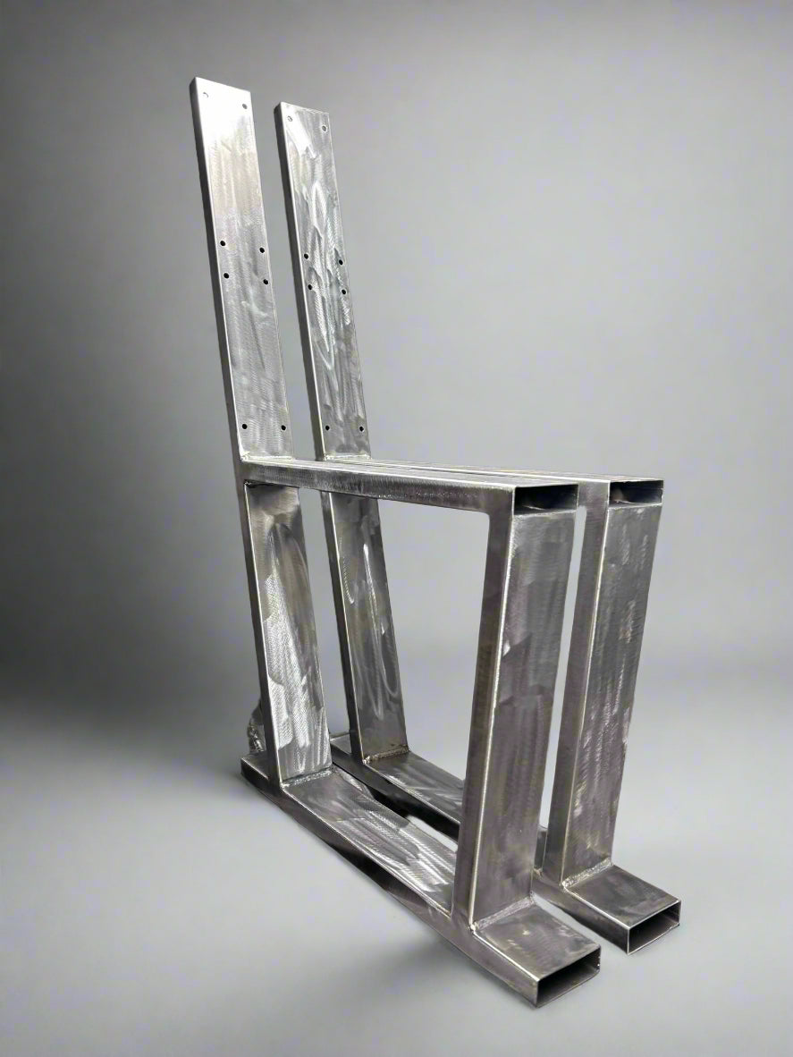 Metal Bench Legs with Back Rest - Stylish Support for DIY Projects, Industrial Furniture, & Home Decor