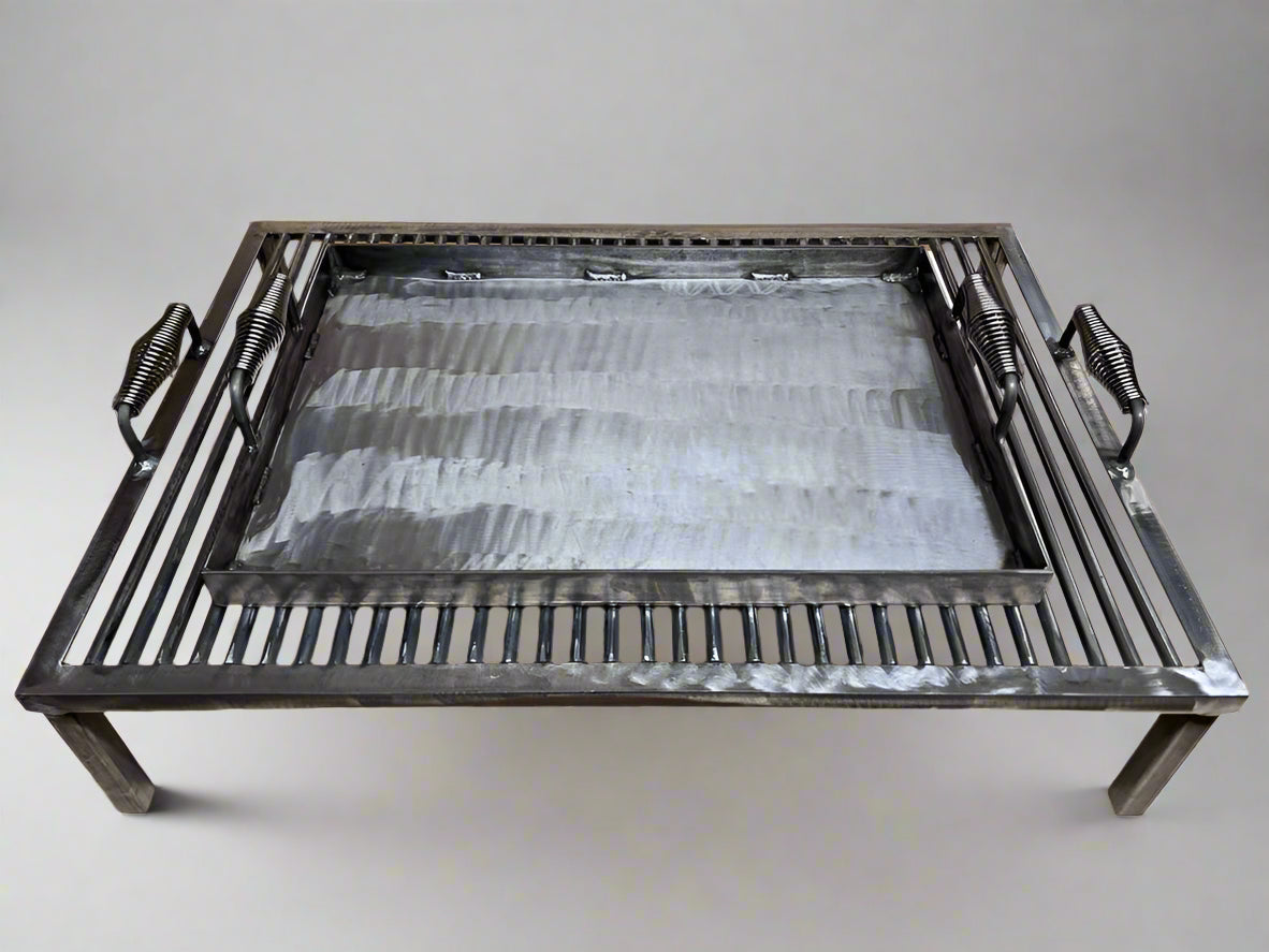 Heavy Duty Argentina Grill Outdoor Barbecue with Adjustable Grill Grates Durable Steel BBQ Cooker