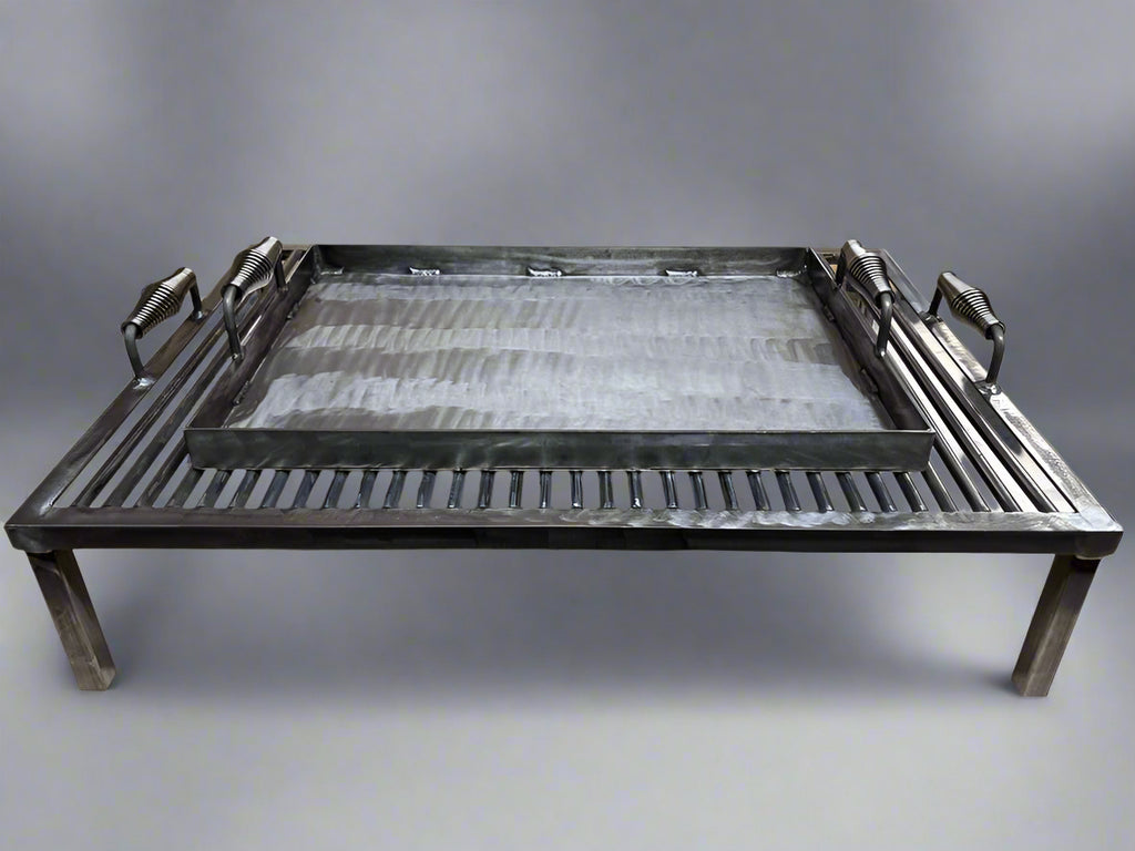 Heavy Duty Argentina Grill Outdoor Barbecue with Adjustable Grill Grates Durable Steel BBQ Cooker