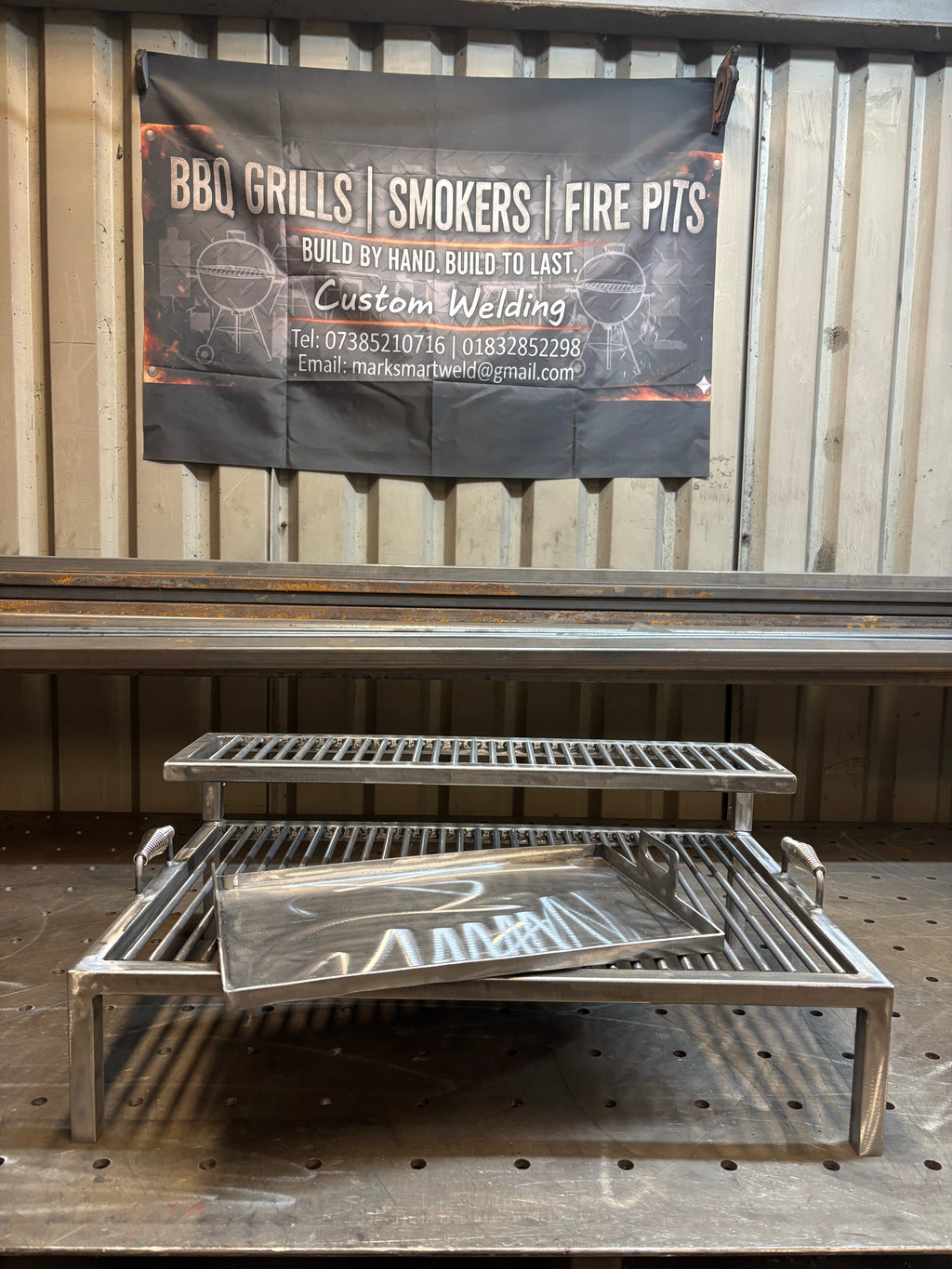Handmade Argentinian Style Grill - Custom Sizes Available - Heavy Duty Steel BBQ Rack & Cooking Tray