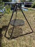 Heavy Duty Fire Pit Grill Tripod | Portable Steel Camp BBQ Grill 50/60/70cm