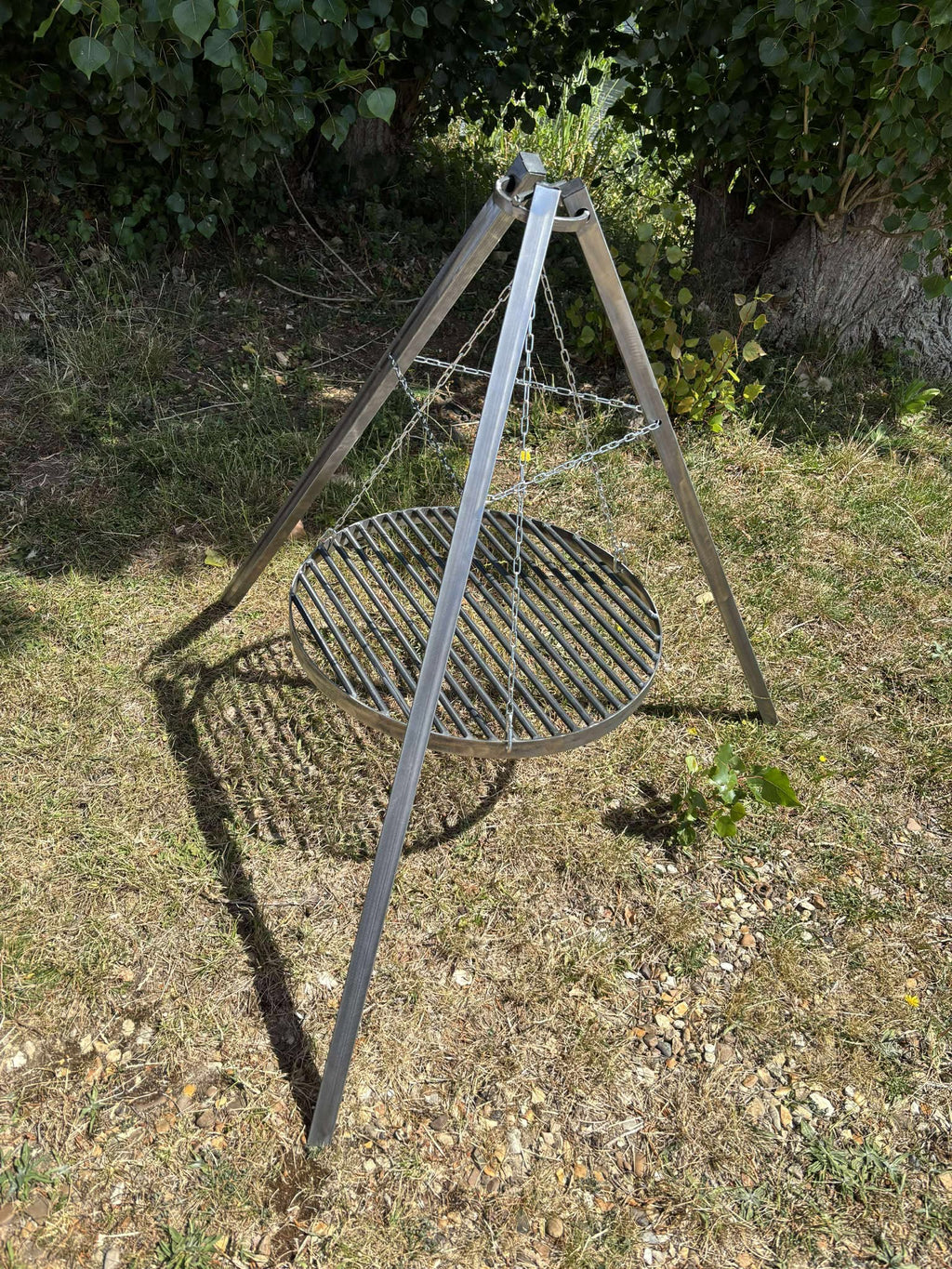 Heavy Duty Fire Pit Grill Tripod | Portable Steel Camp BBQ Grill 50/60/70cm