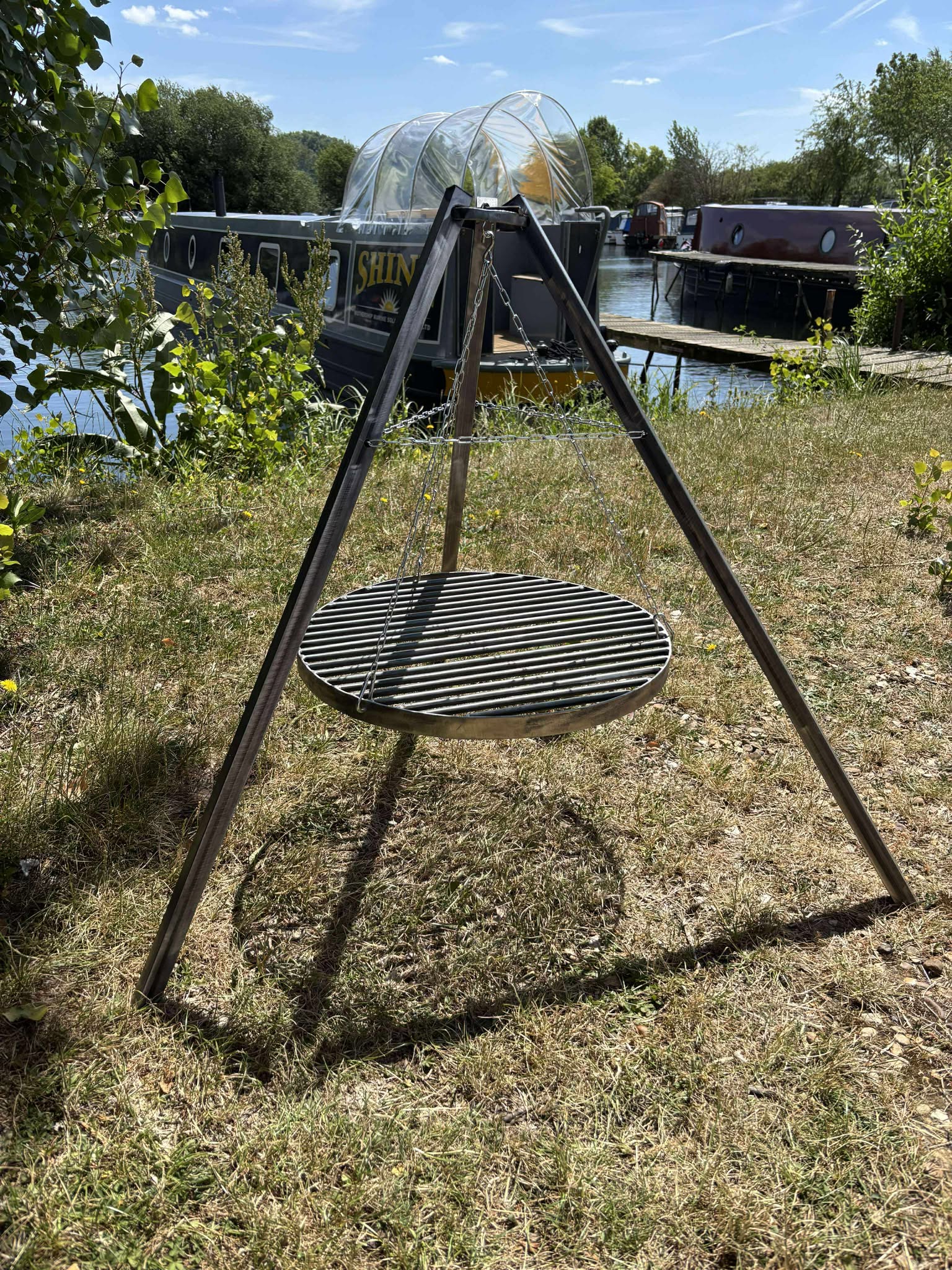 Heavy Duty Fire Pit Grill Tripod | Portable Steel Camp BBQ Grill 50/60/70cm