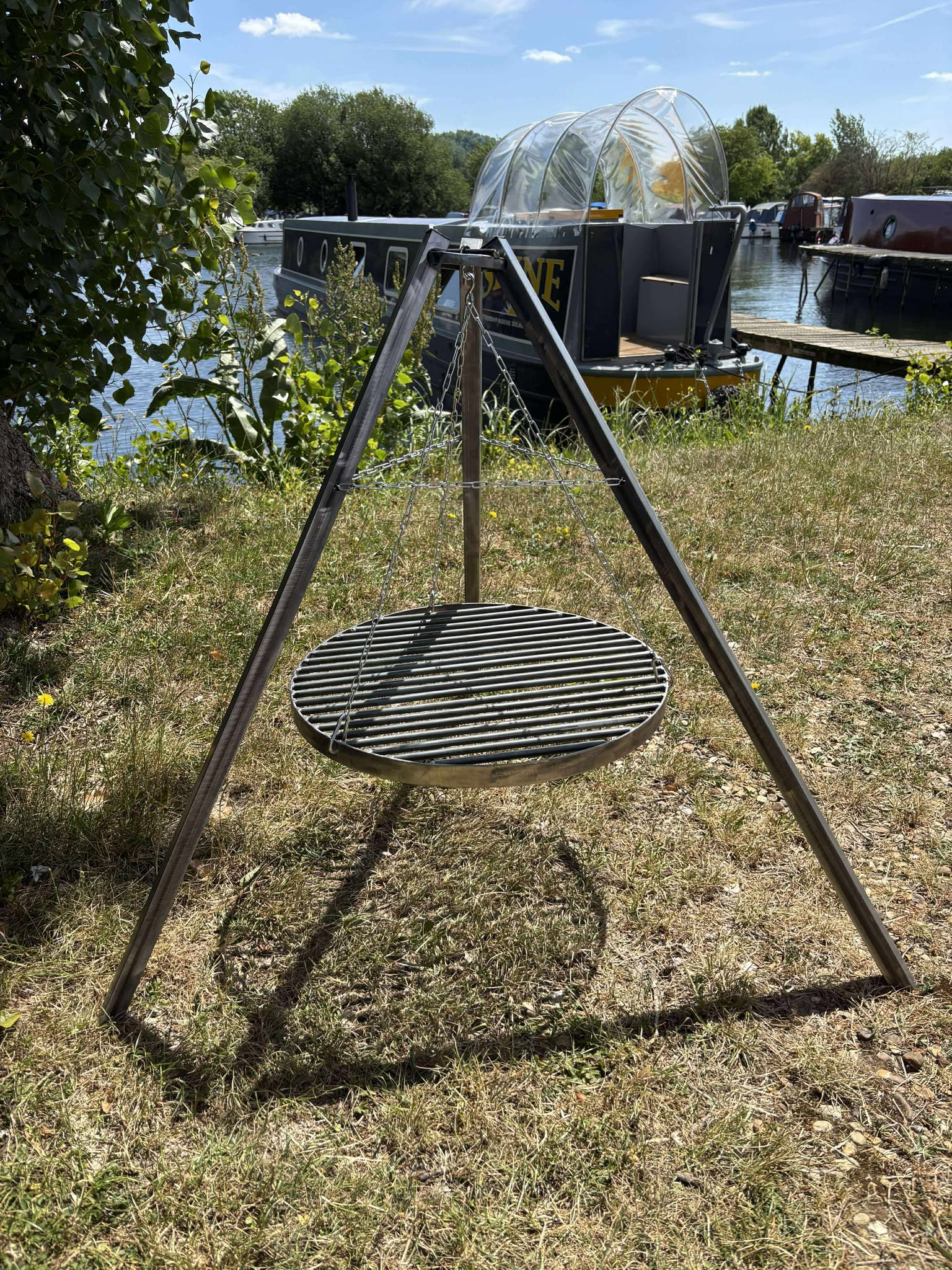 Heavy Duty Fire Pit Grill Tripod | Portable Steel Camp BBQ Grill 50/60/70cm