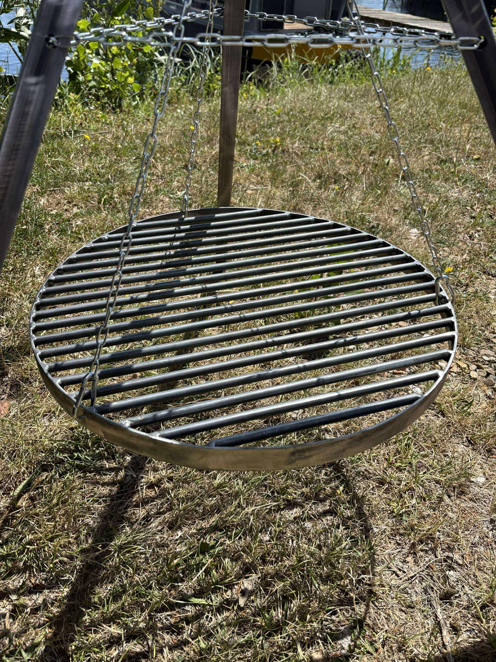 Heavy Duty Fire Pit Grill Tripod | Portable Steel Camp BBQ Grill 50/60/70cm