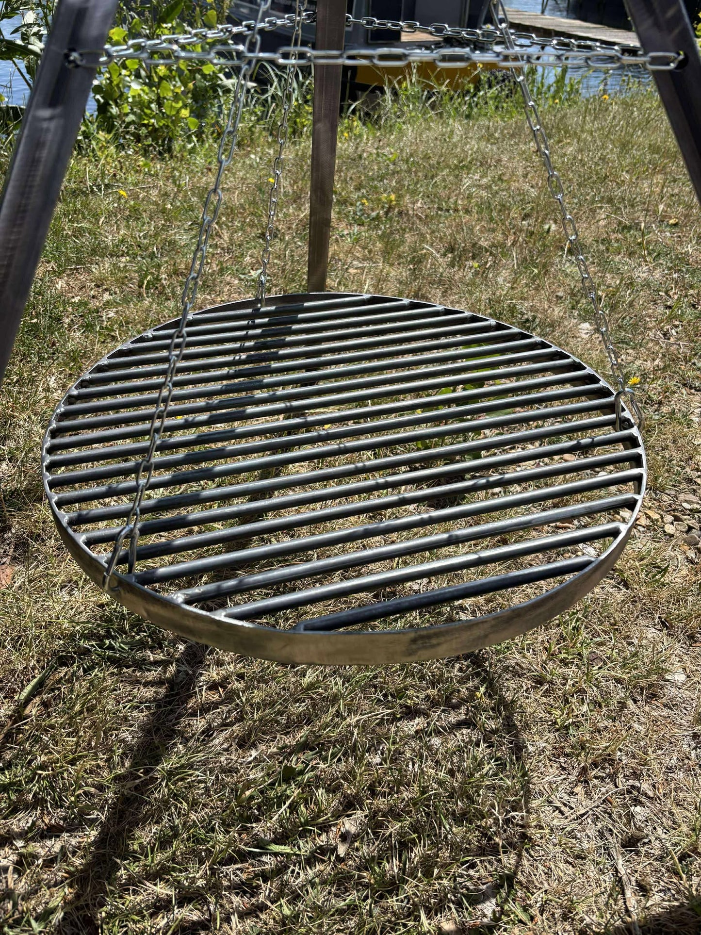 Heavy Duty Fire Pit Grill Tripod | Portable Steel Camp BBQ Grill 50/60/70cm