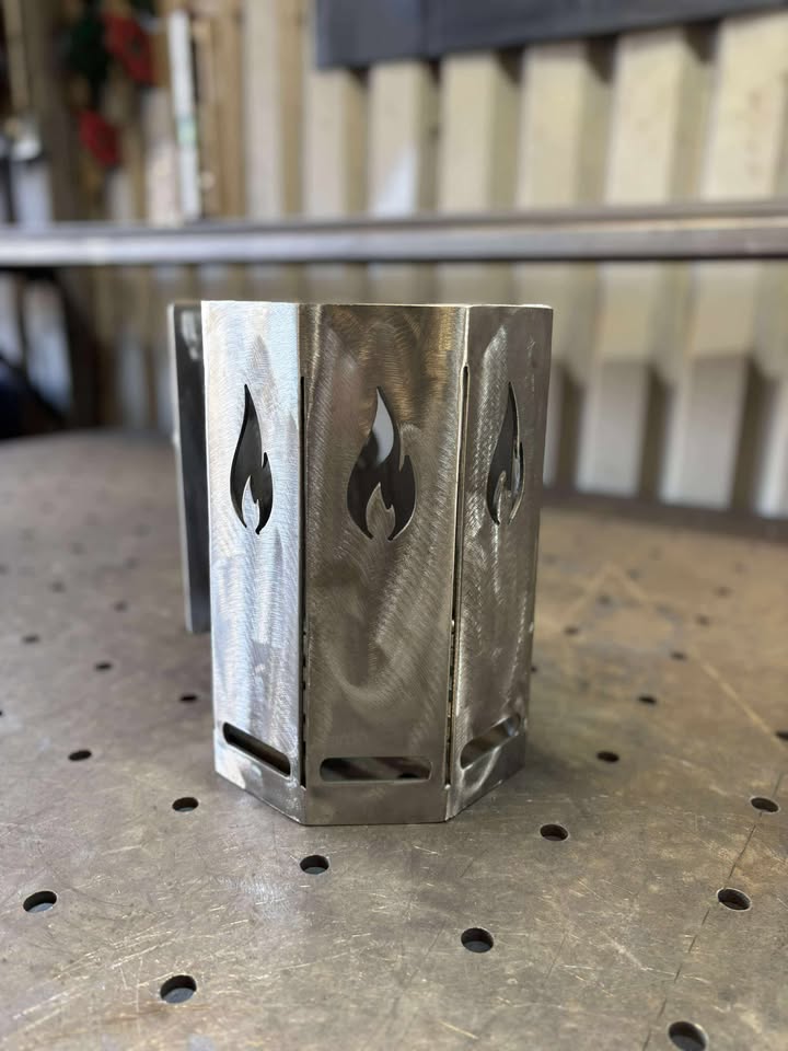 Heavy Duty Charcoal Chimney Starter | Hexagon Steel BBQ Lighter | Industrial Welded Fire Starter | Indestructible Grilling Gift for Dad