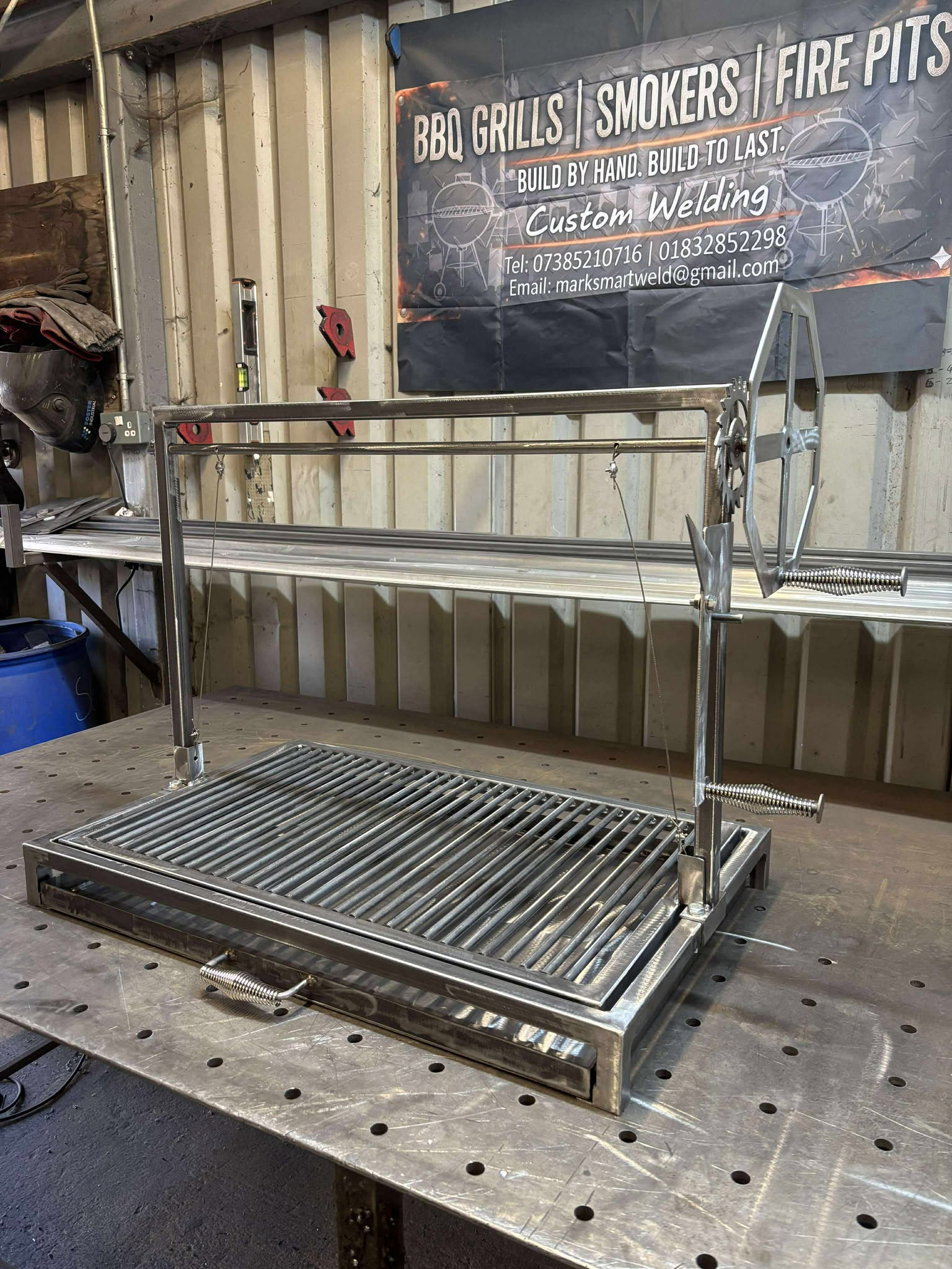 Heavy duty Argentine Grill Asado BBQ Santa Maria Style Adjustable Height