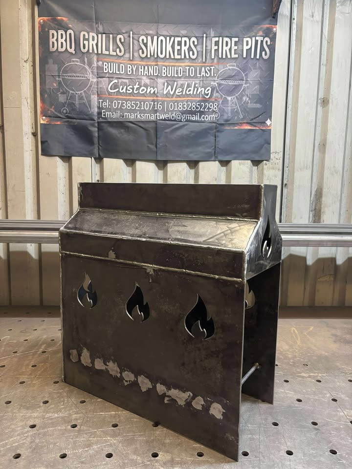 HEAVY DUTY Steel Fire Box Brasero | 3mm Thick Plate, Fully Welded | Custom LOGO Option | 600mm Tall