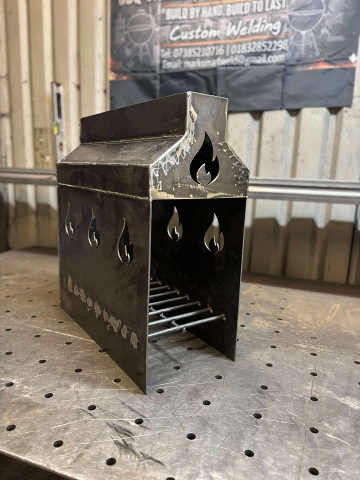 HEAVY DUTY Steel Fire Box Brasero | 3mm Thick Plate, Fully Welded | Custom LOGO Option | 600mm Tall