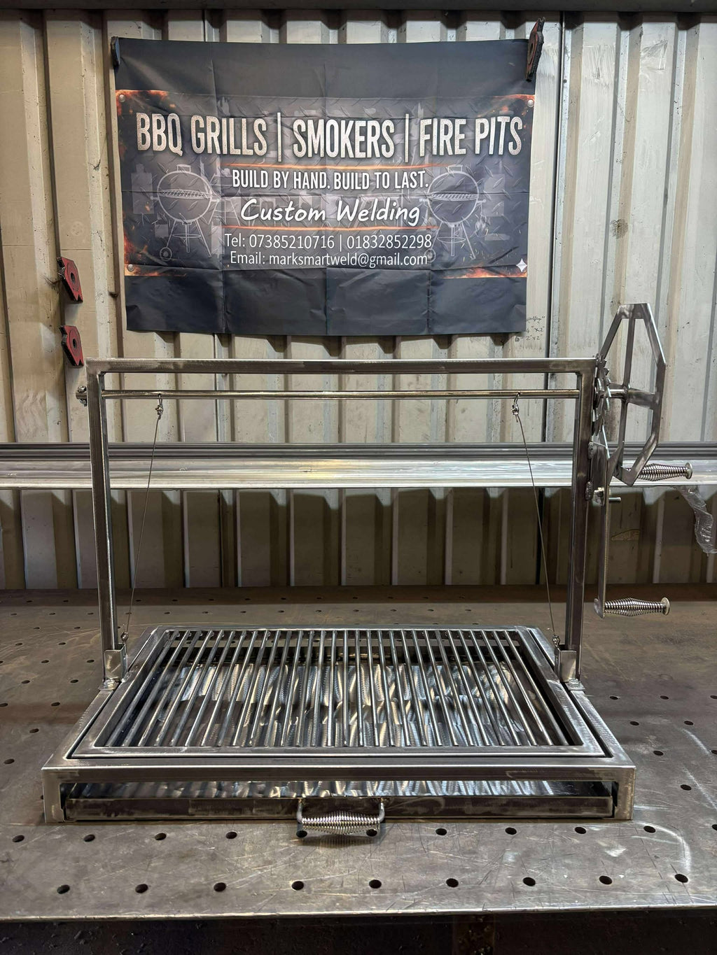 Heavy duty Argentine Grill Asado BBQ Santa Maria Style Adjustable Height