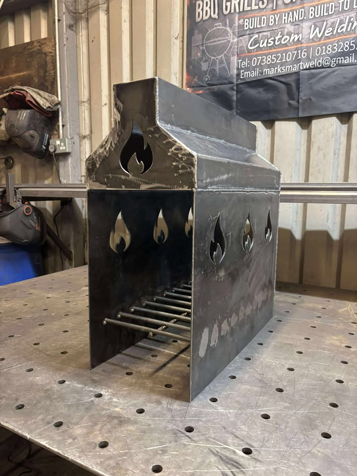 HEAVY DUTY Steel Fire Box Brasero | 3mm Thick Plate, Fully Welded | Custom LOGO Option | 600mm Tall
