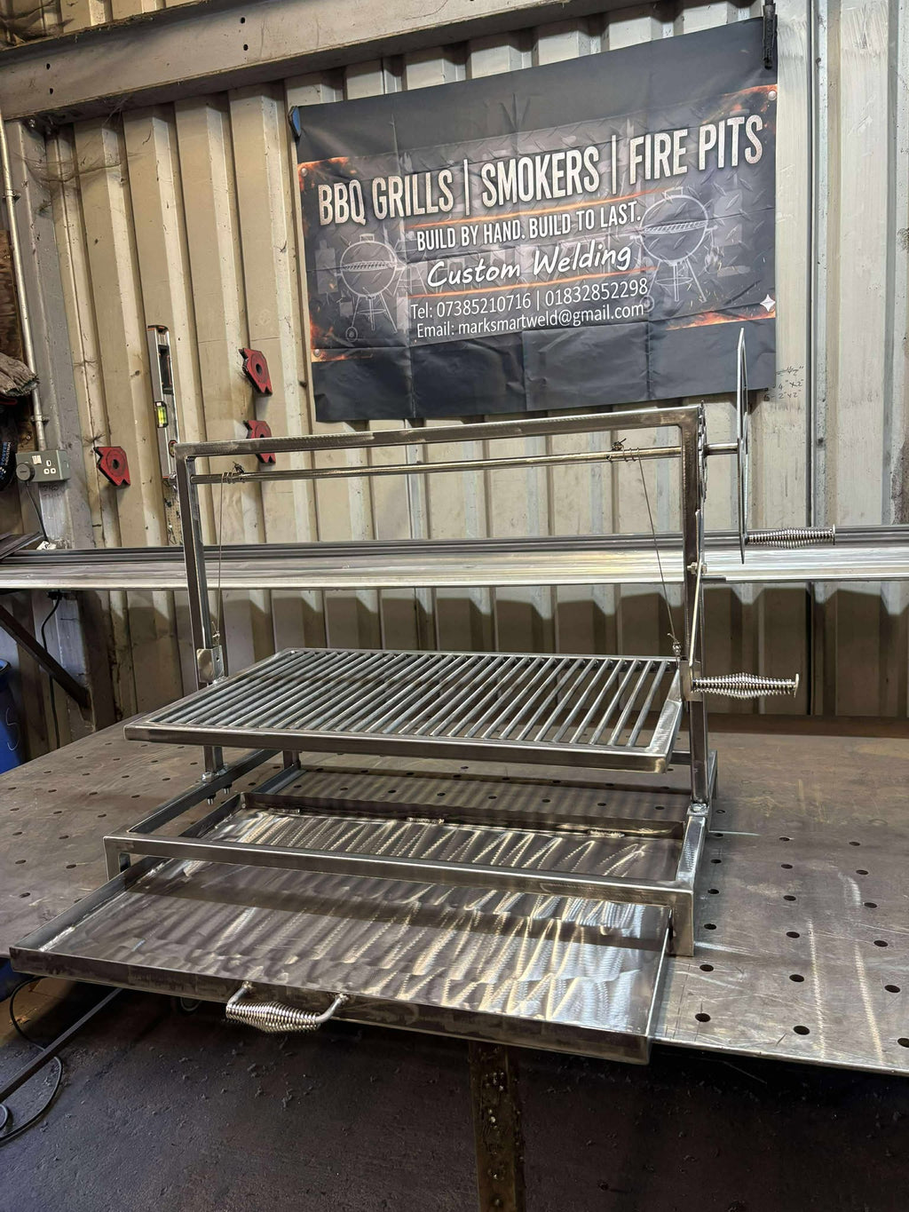 Heavy duty Argentine Grill Asado BBQ Santa Maria Style Adjustable Height