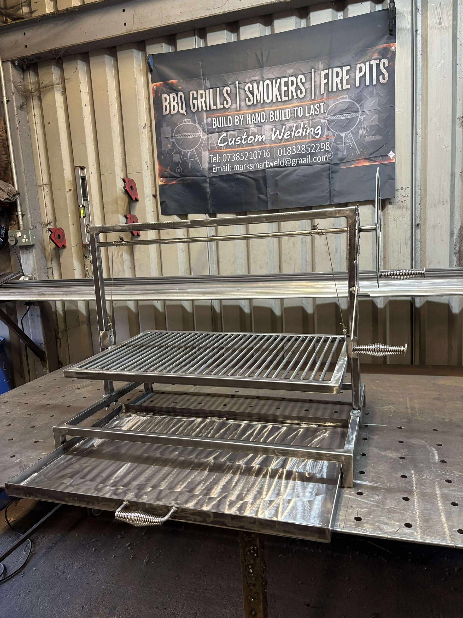 Heavy duty Argentine Grill Asado BBQ Santa Maria Style Adjustable Height