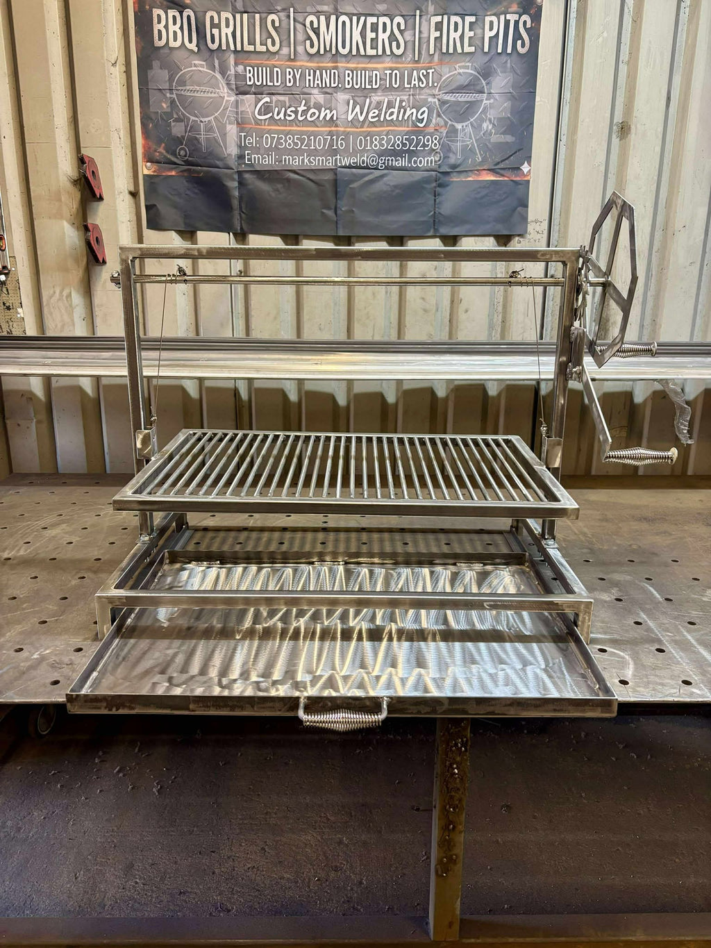 Heavy duty Argentine Grill Asado BBQ Santa Maria Style Adjustable Height