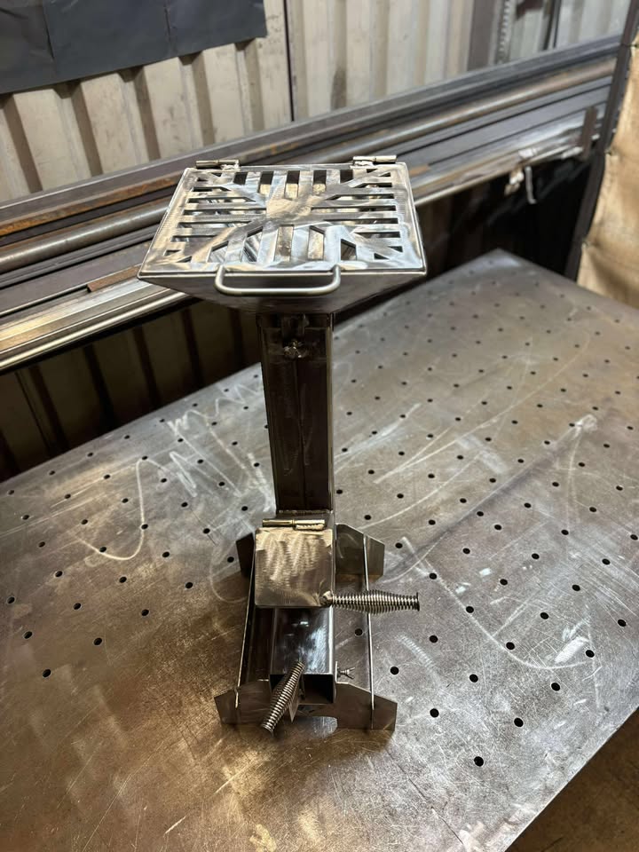 High Efficiency Steel Rocket Stove for Camping | Heavy Duty Rolling BBQ Grate Cooker