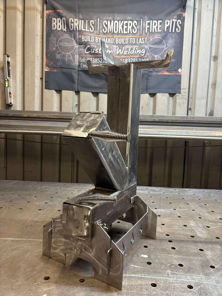 High Efficiency Steel Rocket Stove for Camping | Heavy Duty Rolling BBQ Grate Cooker