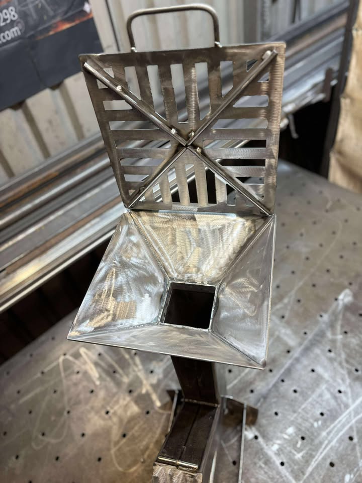 High Efficiency Steel Rocket Stove for Camping | Heavy Duty Rolling BBQ Grate Cooker