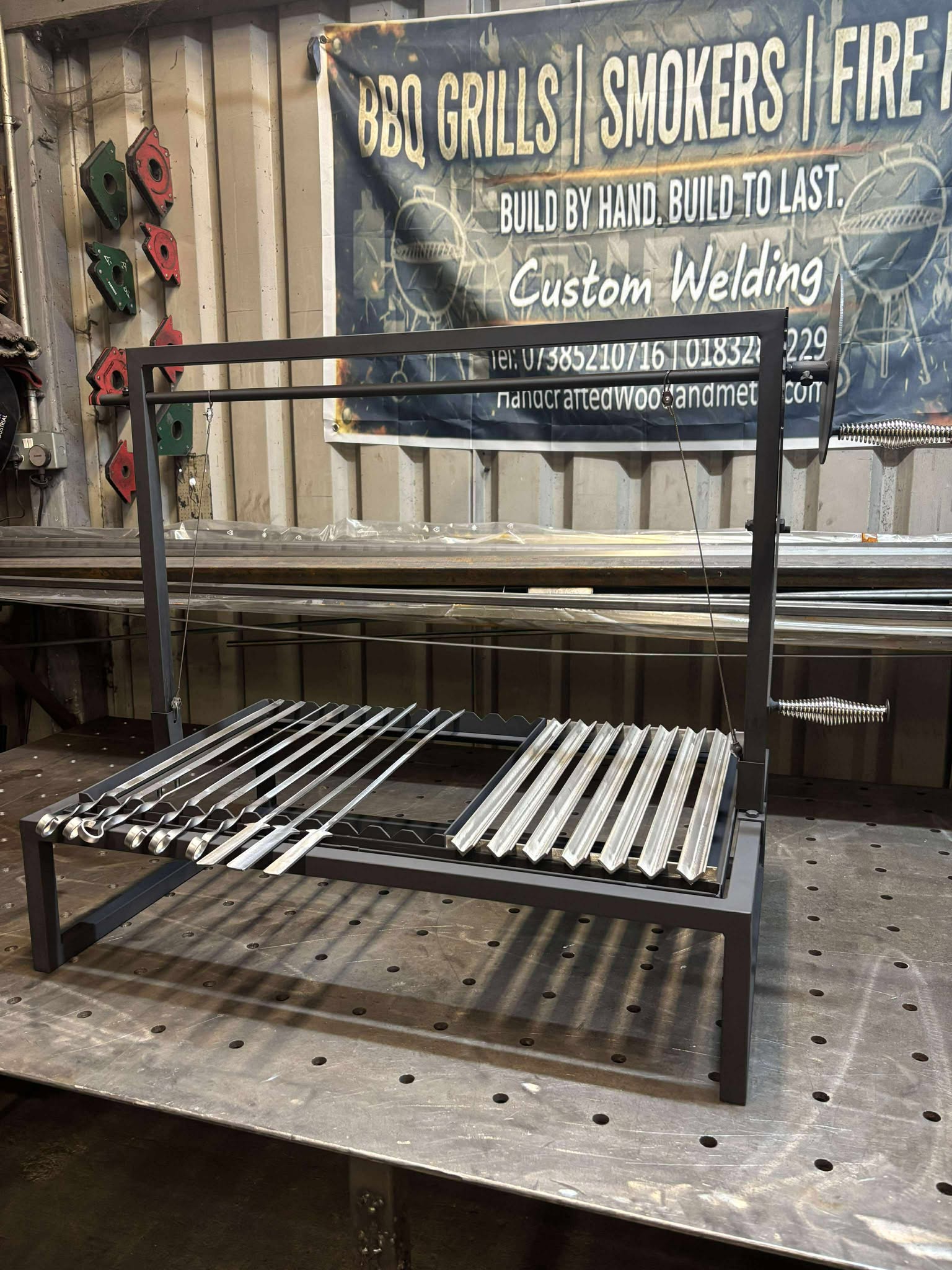 Custom Heavy Duty BBQ Grill with Height Adjustment – Free UK Delivery