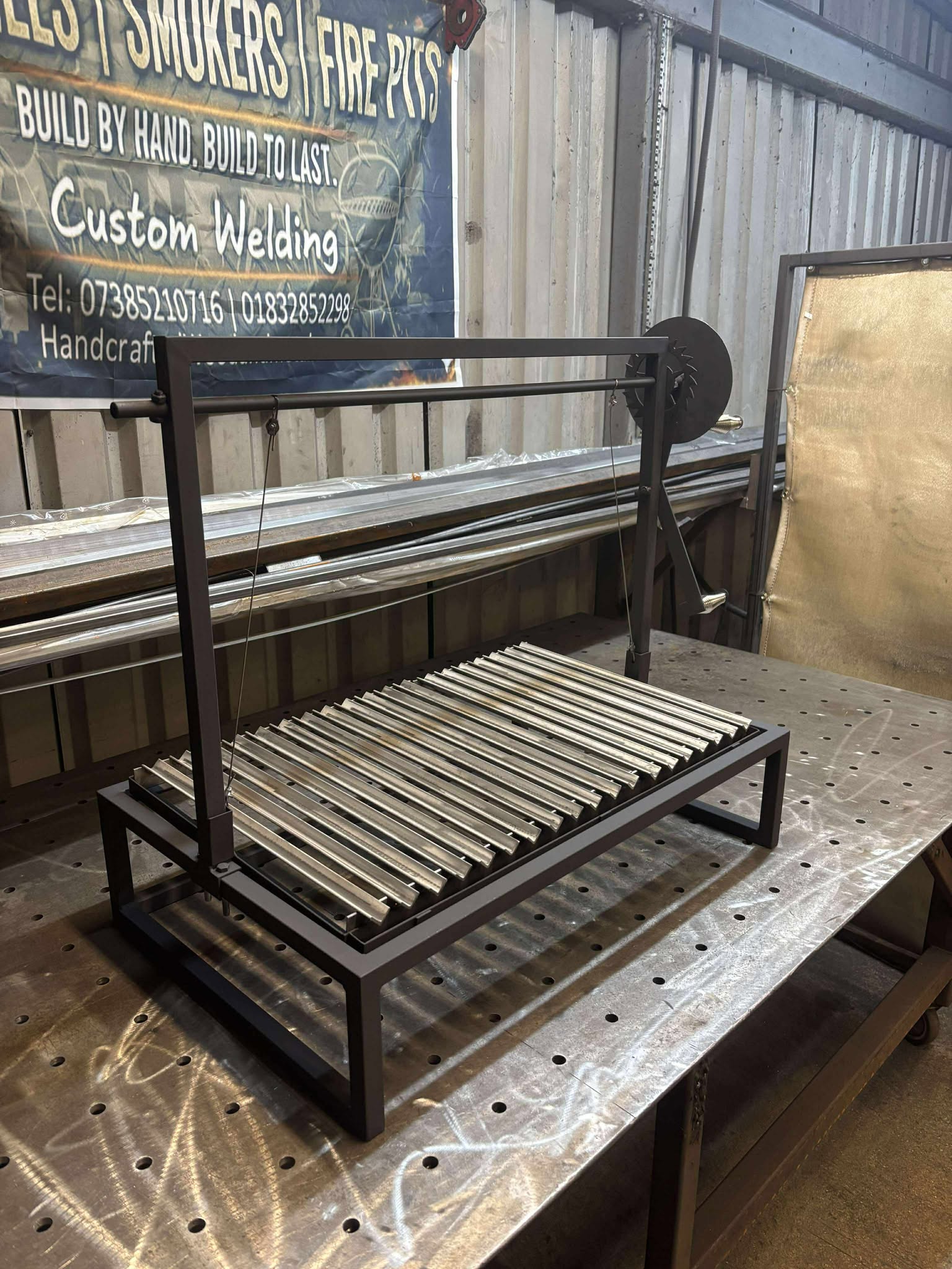 Custom Heavy Duty BBQ Grill with Height Adjustment – Free UK Delivery