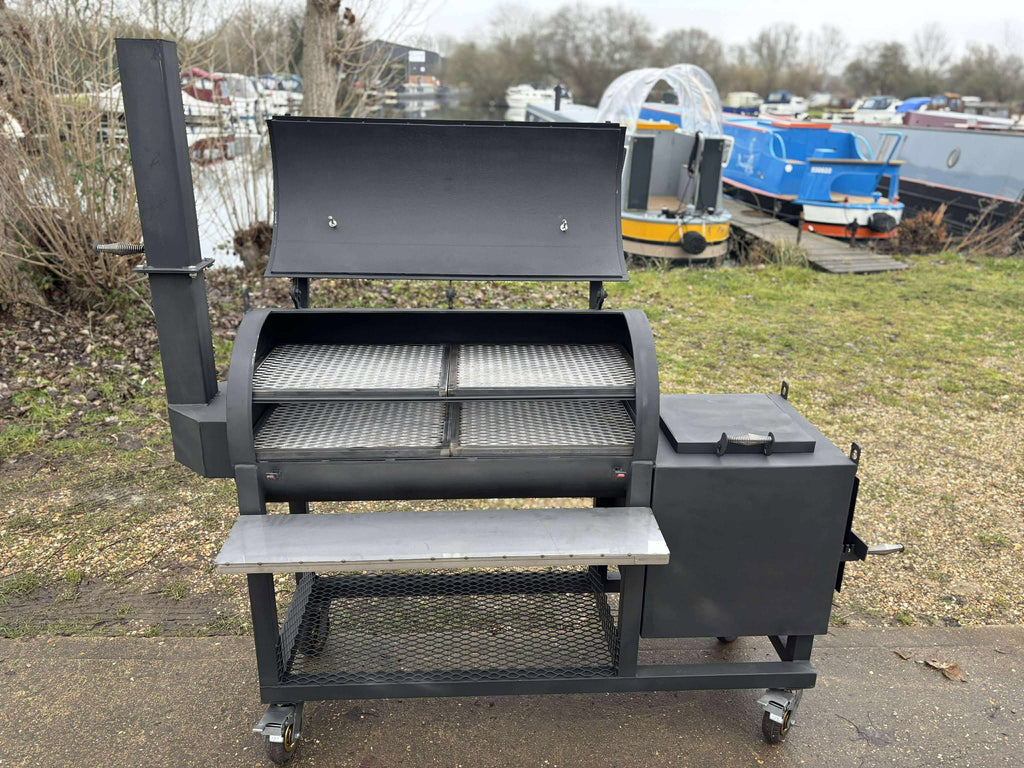 Heavy Duty Offset BBQ Smoker Charcoal Grill Pit | Custom Built Handmade Steel Meat Smoker for Competition, Catering, Patio Cooking
