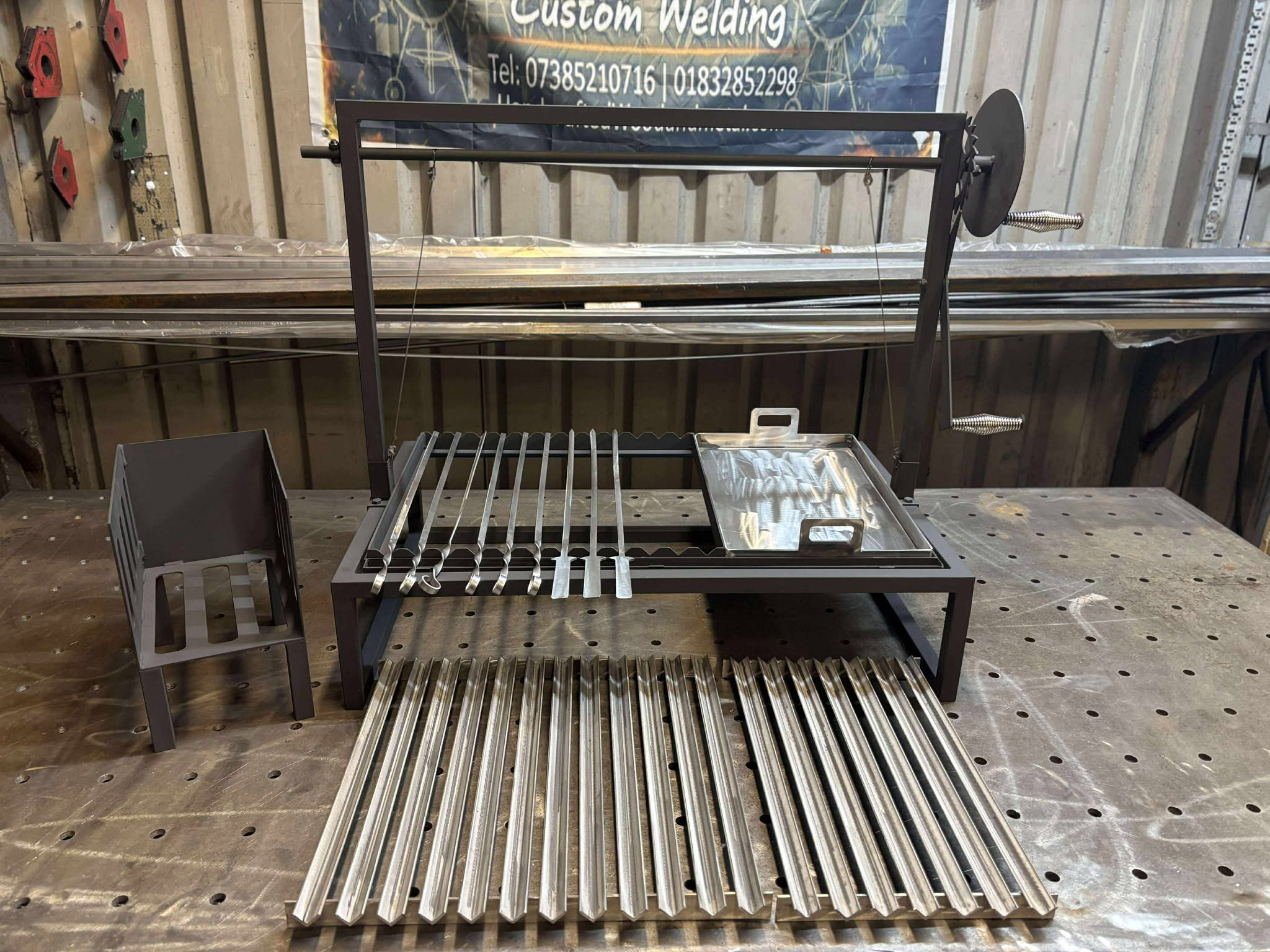 Custom Heavy Duty BBQ Grill with Height Adjustment – Free UK Delivery