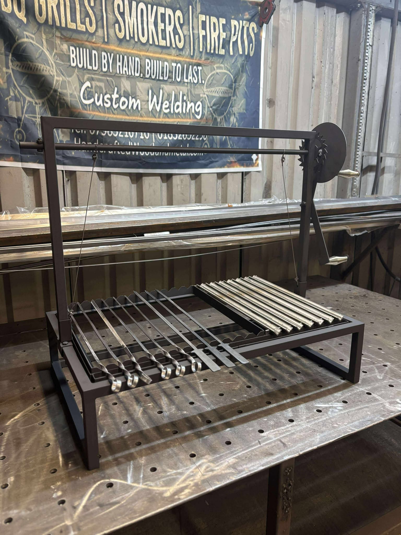 Custom Heavy Duty BBQ Grill with Height Adjustment – Free UK Delivery