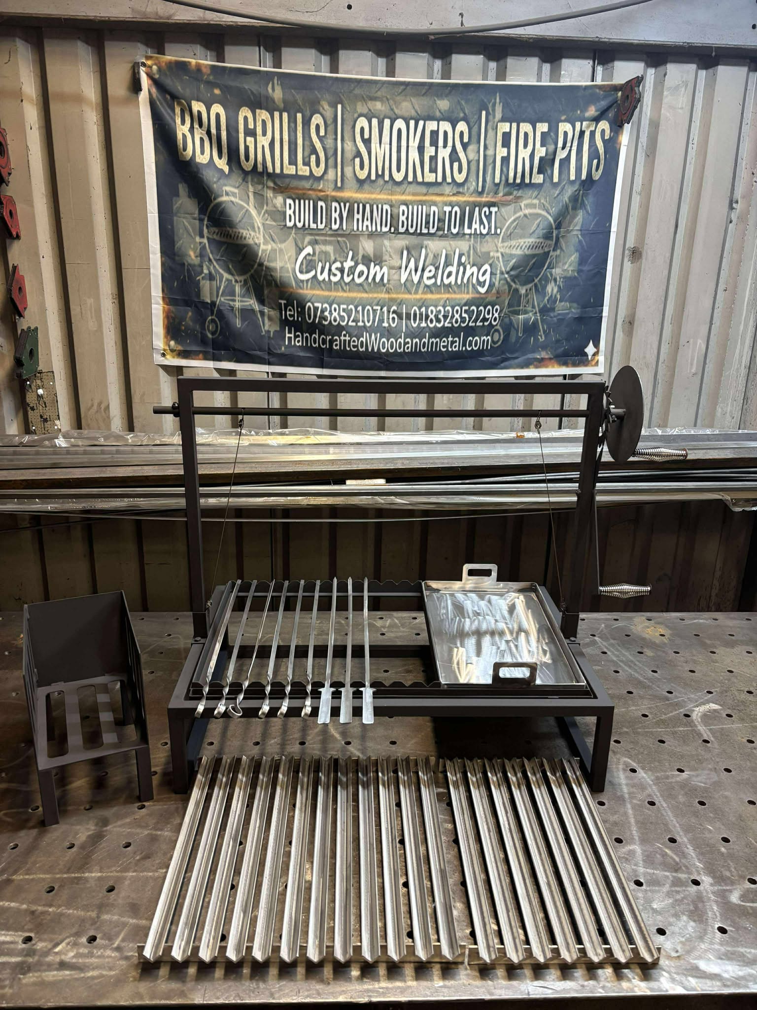 Custom Heavy Duty BBQ Grill with Height Adjustment – Free UK Delivery