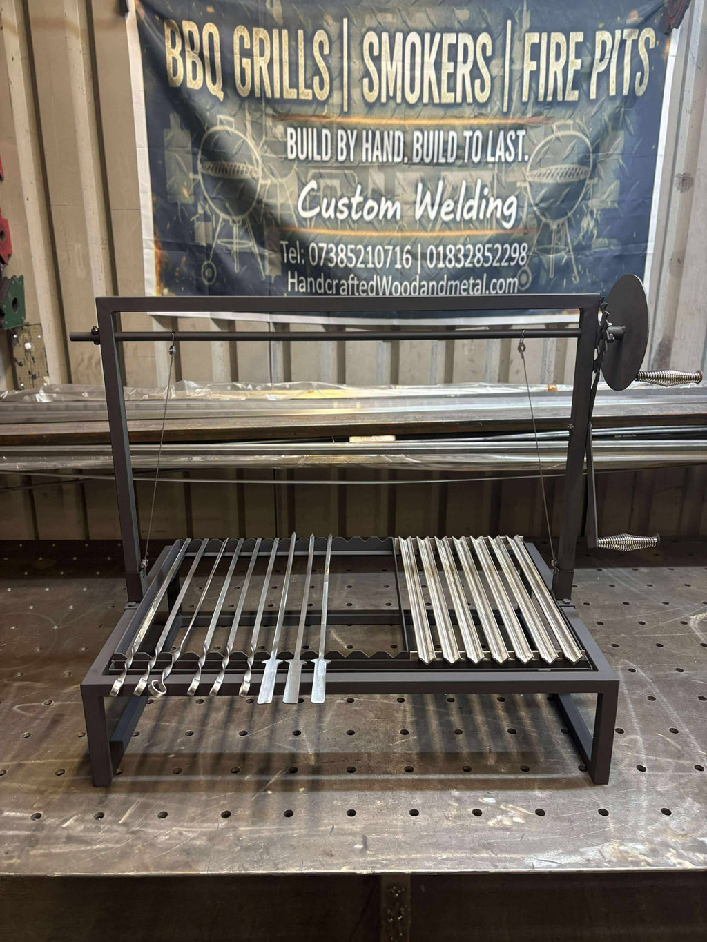 Custom Heavy Duty BBQ Grill with Height Adjustment – Free UK Delivery