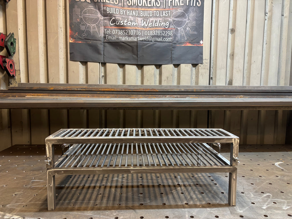 Handmade Argentinian Style Grill - Custom Sizes Available - Heavy Duty Steel BBQ Rack & Cooking Tray
