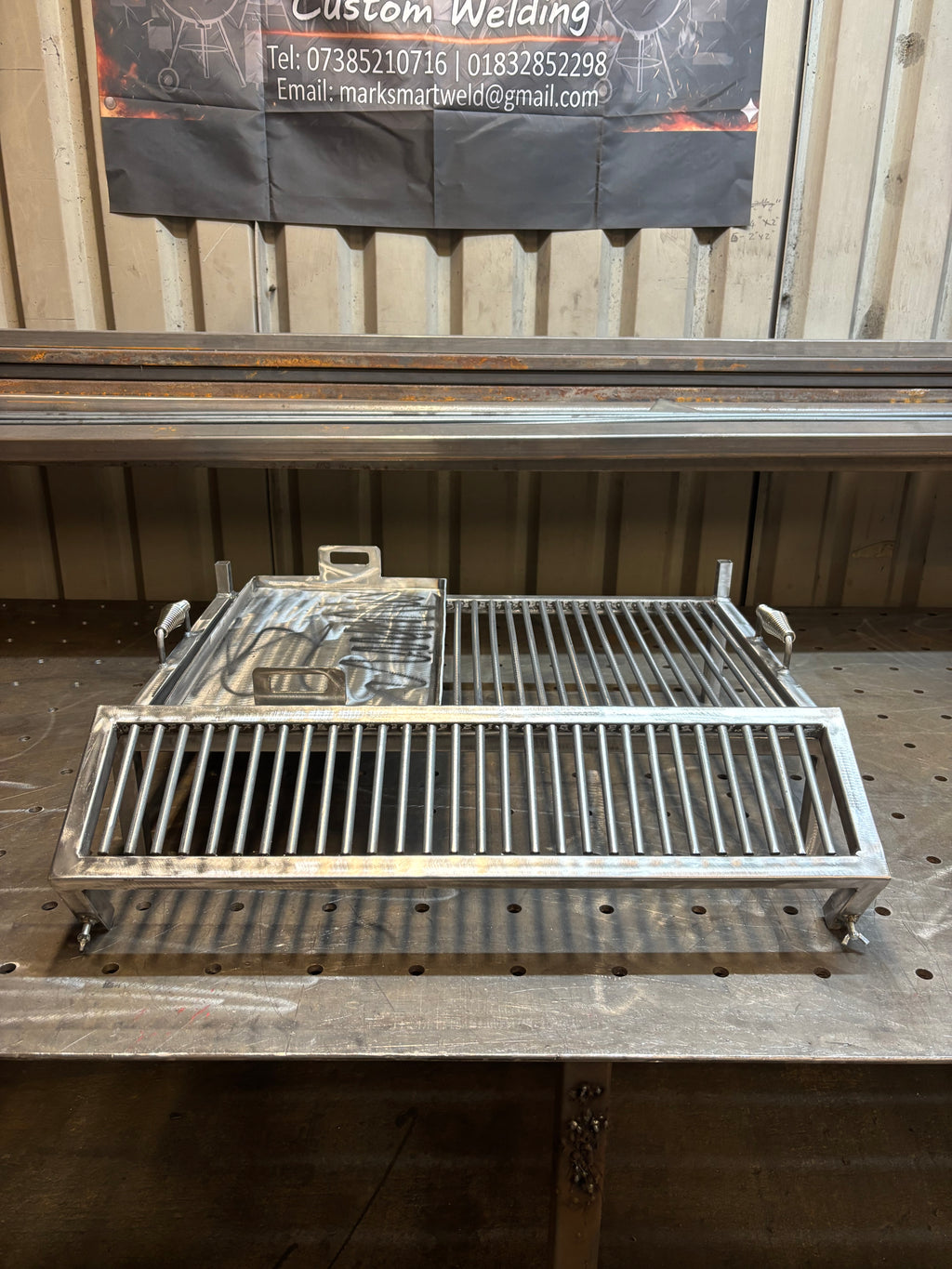 Handmade Argentinian Style Grill - Custom Sizes Available - Heavy Duty Steel BBQ Rack & Cooking Tray