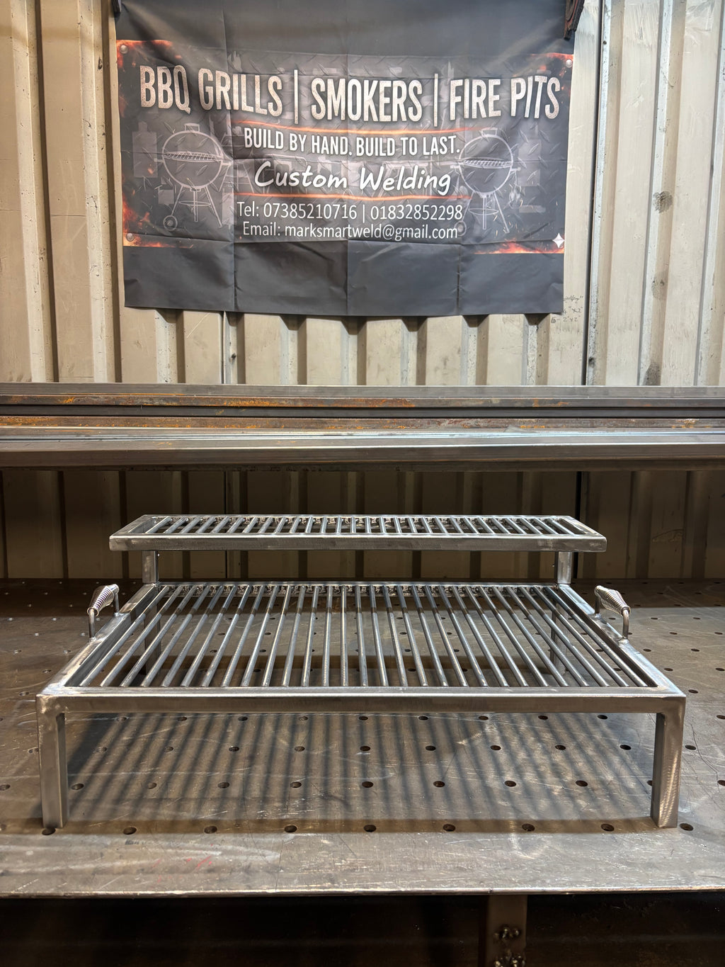Handmade Argentinian Style Grill - Custom Sizes Available - Heavy Duty Steel BBQ Rack & Cooking Tray
