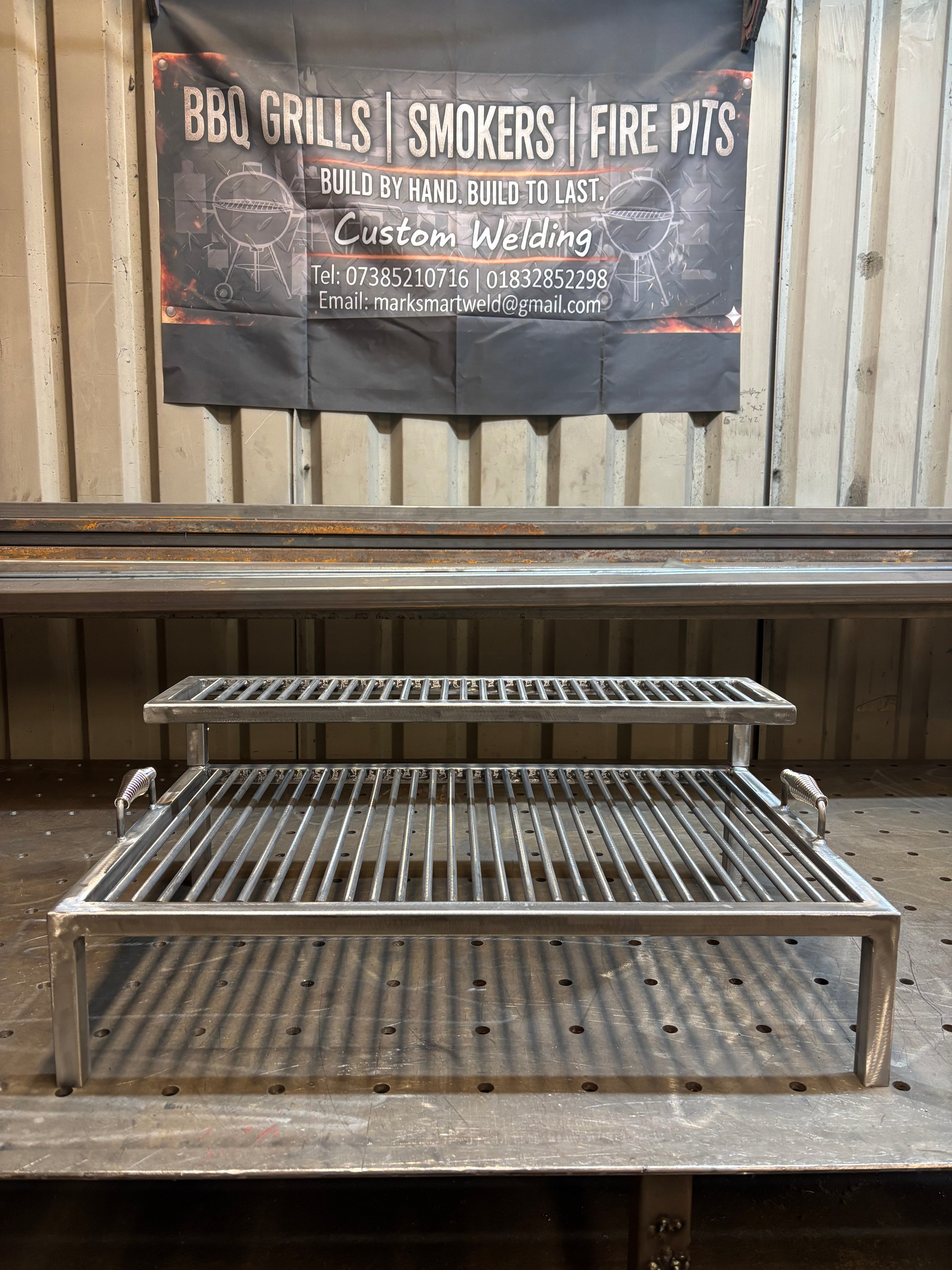 Handmade Argentinian Style Grill - Custom Sizes Available - Heavy Duty Steel BBQ Rack & Cooking Tray