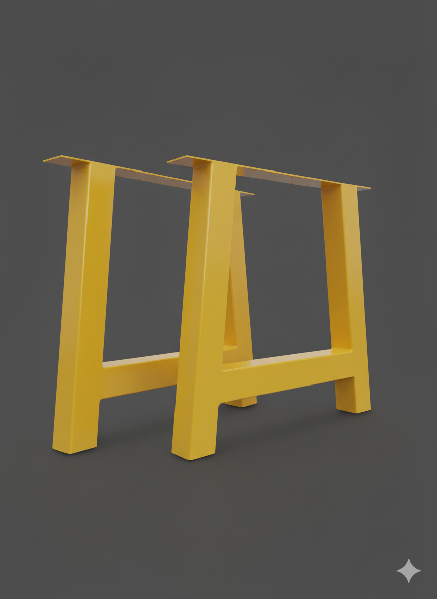 Heavy Duty Loft Style Table Legs Black Finish A-Frame for Dining Table Desk